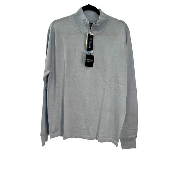 NWT NORDSTROM Men's Shop Tech-Smart CoolMax® 1/4 Zip Sweater Blue Skyway $99.50 - Picture 5 of 13